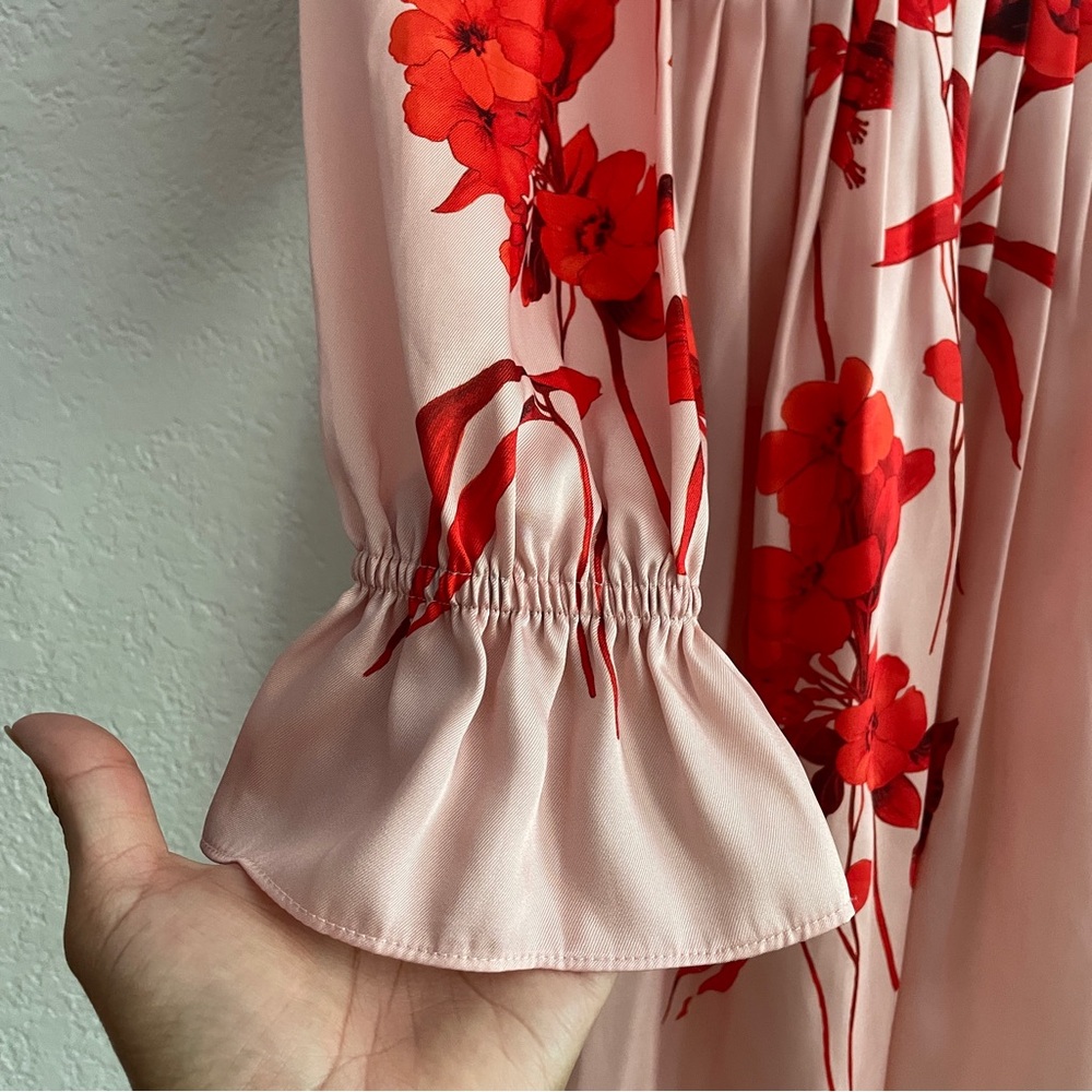 Ted Baker London Blush and Scarlet Floral Mini Dress - Picture 8 of 9